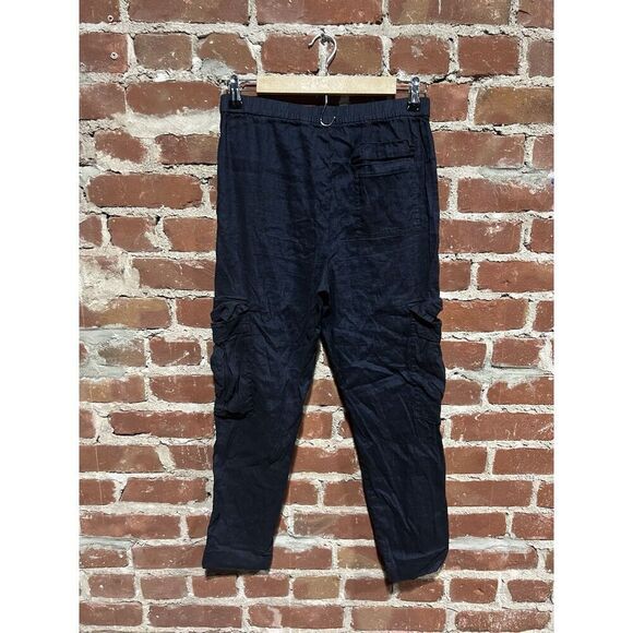 Theory Womens Blue Linen Pull On Cargo Pants Size Small - Picture 2 of 3